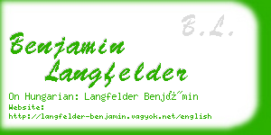 benjamin langfelder business card